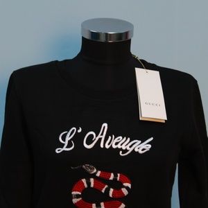 Tops - Gucci L' Aveugle Par Amour Snake Embroidered Sweat Tops - Gucci L' Aveugle Par Amour Snake Embroidered Sweat